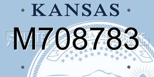 M708783 Kansas License Plate
