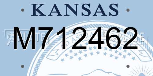 M712462 Kansas License Plate