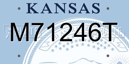 M71246T Kansas License Plate