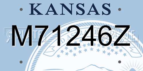 M71246Z Kansas License Plate