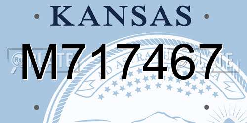 M717467 Kansas License Plate