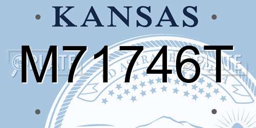 M71746T Kansas License Plate