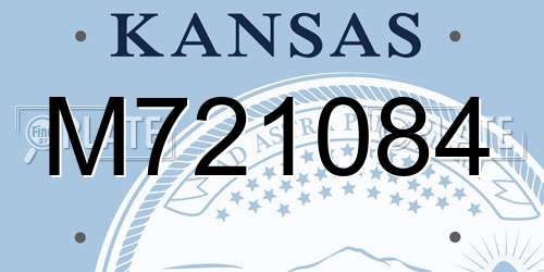 M721084 Kansas License Plate