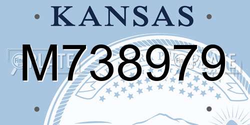 M738979 Kansas License Plate