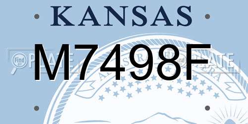 M7498F Kansas License Plate