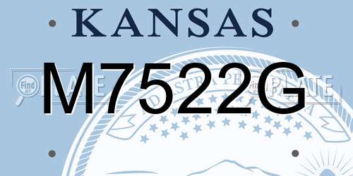 M7522G Kansas License Plate