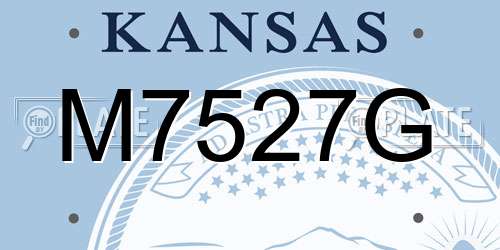 M7527G Kansas License Plate