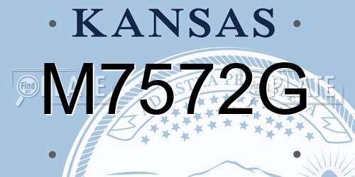 M7572G Kansas License Plate