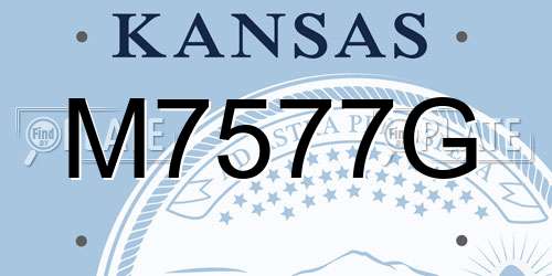 M7577G Kansas License Plate