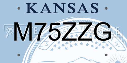 M75ZZG Kansas License Plate