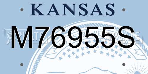 M76955S Kansas License Plate