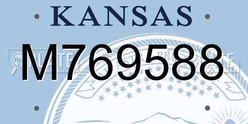 M769588 Kansas License Plate
