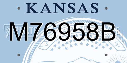 M76958B Kansas License Plate