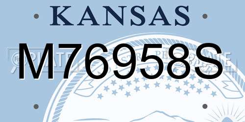 M76958S Kansas License Plate