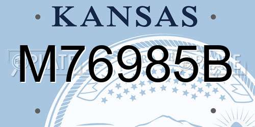 M76985B Kansas License Plate