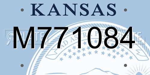 M771084 Kansas License Plate