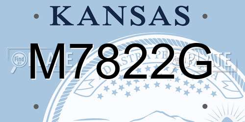 M7822G Kansas License Plate