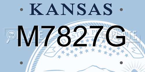 M7827G Kansas License Plate