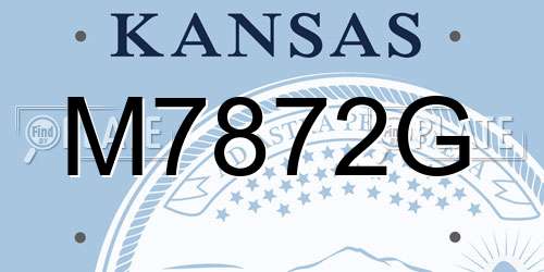 M7872G Kansas License Plate