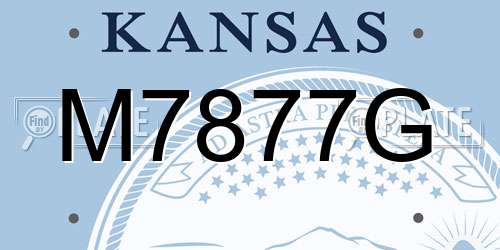 M7877G Kansas License Plate
