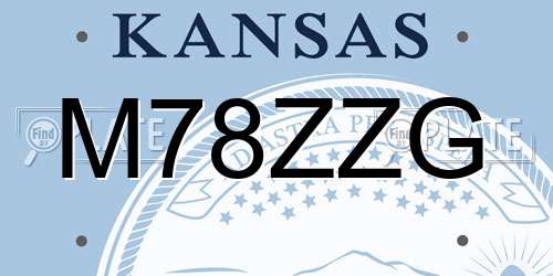M78ZZG Kansas License Plate