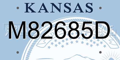 M82685D Kansas License Plate