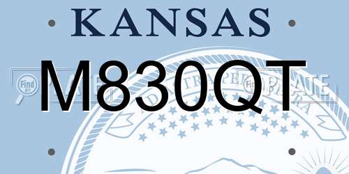M830QT Kansas License Plate