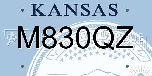 M830QZ Kansas License Plate