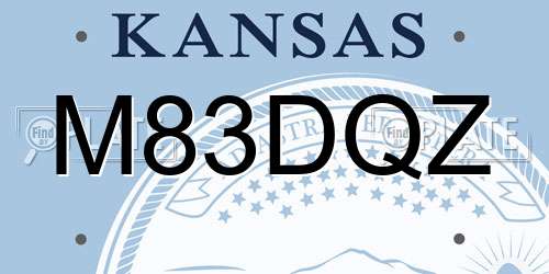 M83DQZ Kansas License Plate