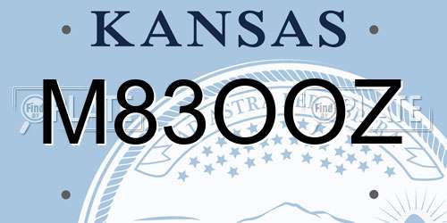 M83OOZ Kansas License Plate