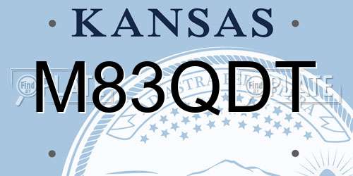M83QDT Kansas License Plate
