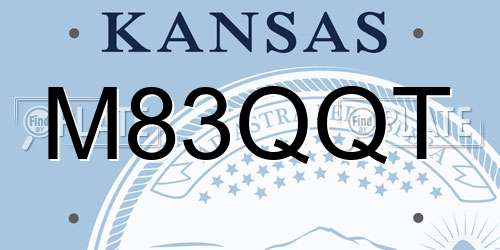 M83QQT Kansas License Plate