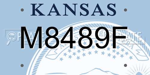 M8489F Kansas License Plate