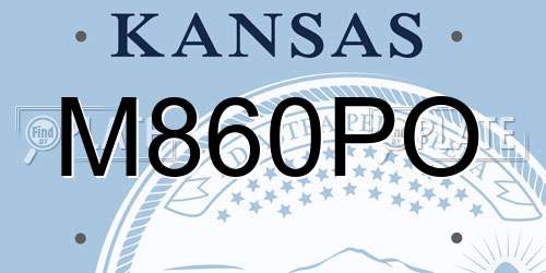 M860PO Kansas License Plate