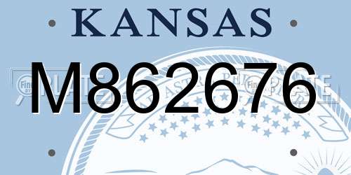 M862676 Kansas License Plate