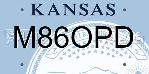 M86OPD Kansas License Plate