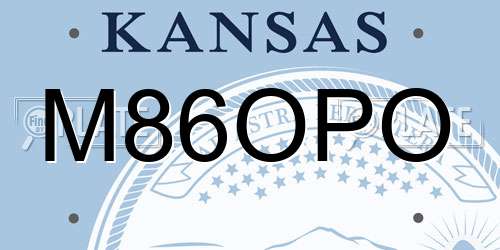 M86OPO Kansas License Plate