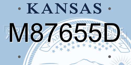 M87655D Kansas License Plate