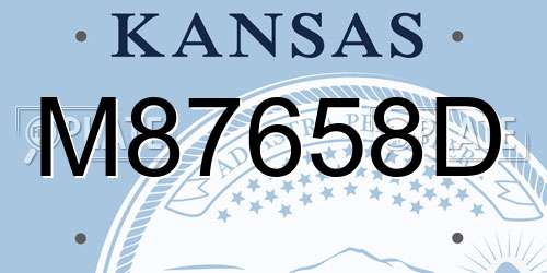 M87658D Kansas License Plate