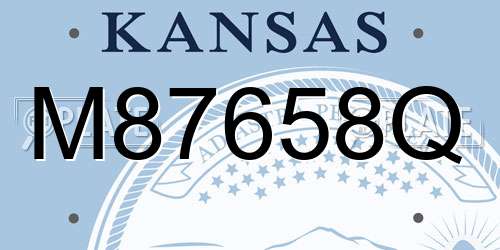 M87658Q Kansas License Plate