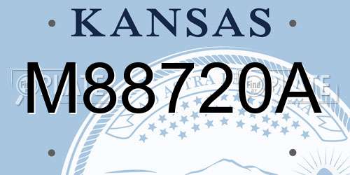 M88720A Kansas License Plate
