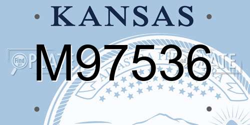 M97536 Kansas License Plate