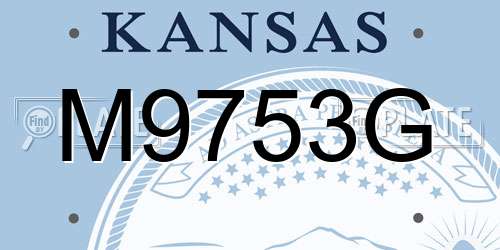 M9753G Kansas License Plate