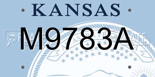 M9783A Kansas License Plate