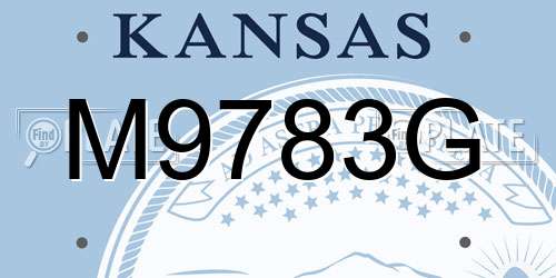 M9783G Kansas License Plate