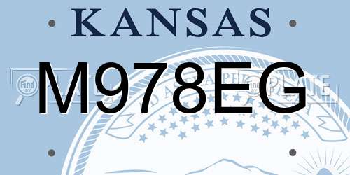 M978EG Kansas License Plate