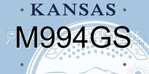 M994GS Kansas License Plate