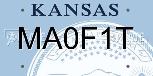 MA0F1T Kansas License Plate