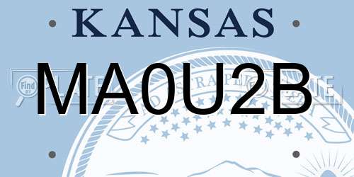 MA0U2B Kansas License Plate