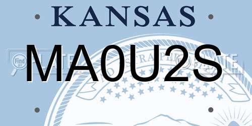 MA0U2S Kansas License Plate